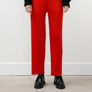 PLEATS PLEASE ISSEY MIYAKE Red Thicker Bottoms 1 Pants Trousers